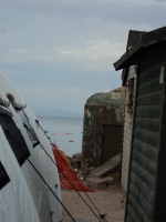 The aftermath of a catastrophy lifevests outside the harbor of Chios.JPG